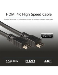 Cable HDMI2.0 4K Ultra High Speed 1,0 metros color negro
