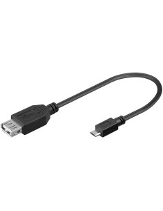 Adaptador USB OTG Tipo A Hembra a microUSB Tipo B Macho 20cm