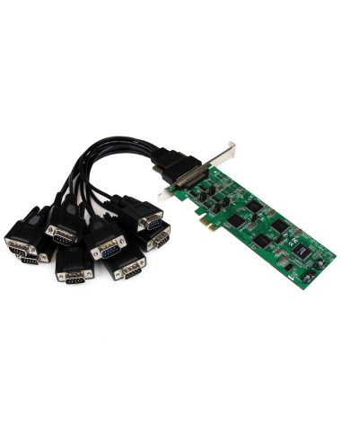 Tarjeta PCIe RS232 8xPtos. DB9M cable pulpo 16C1050 LP